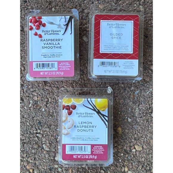 Better Home & Gardens - 3 Pack Scented Wax Cube - Raspberry /Gilded Spice/Lemon - Picture 1 of 15